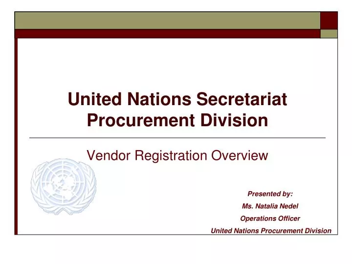 united nations secretariat procurement division
