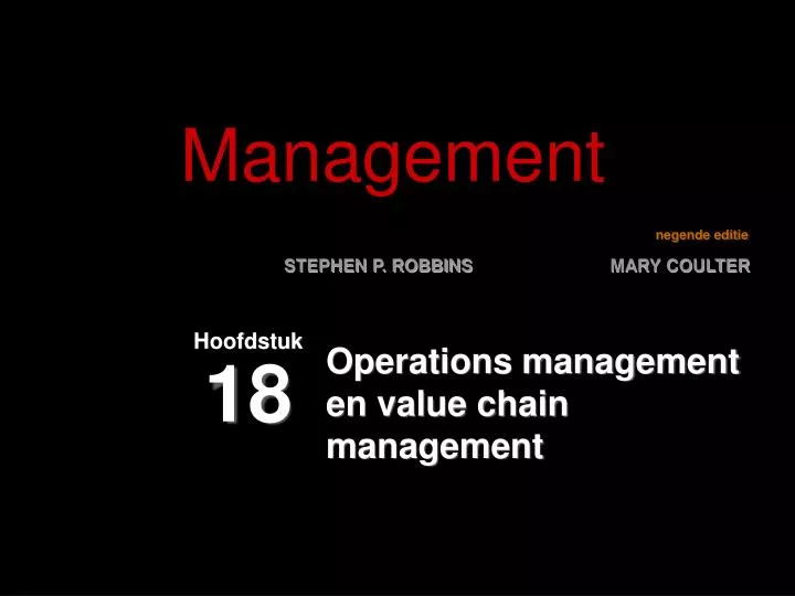 operations management en value chain management