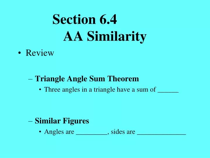 section 6 4 aa similarity