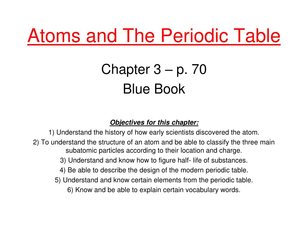 PPT - Atoms and The Periodic Table PowerPoint Presentation, free ...
