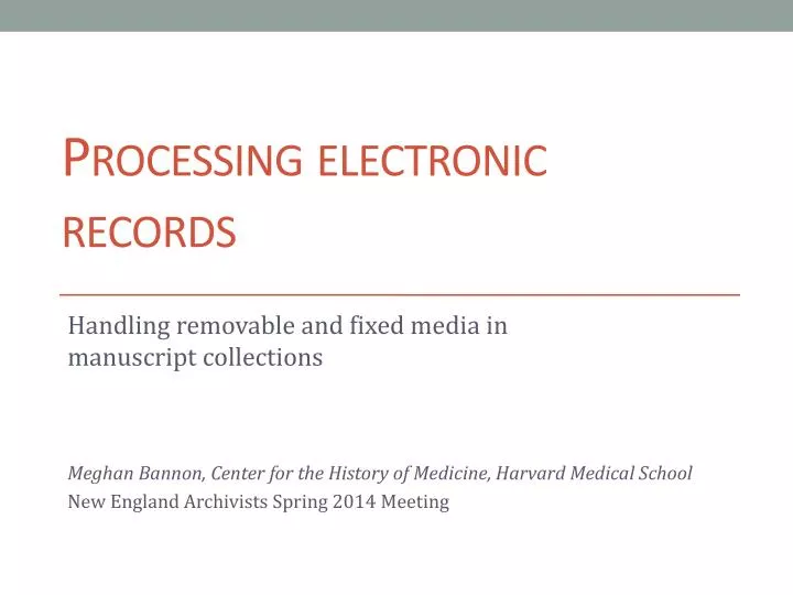processing electronic records