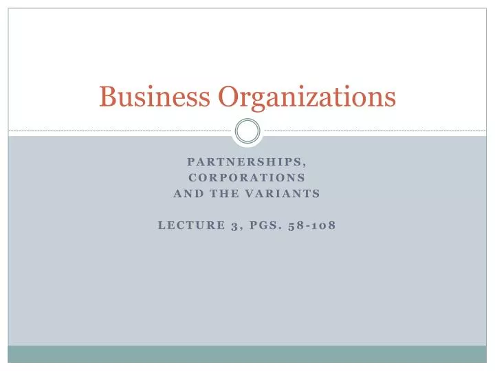 business organizations