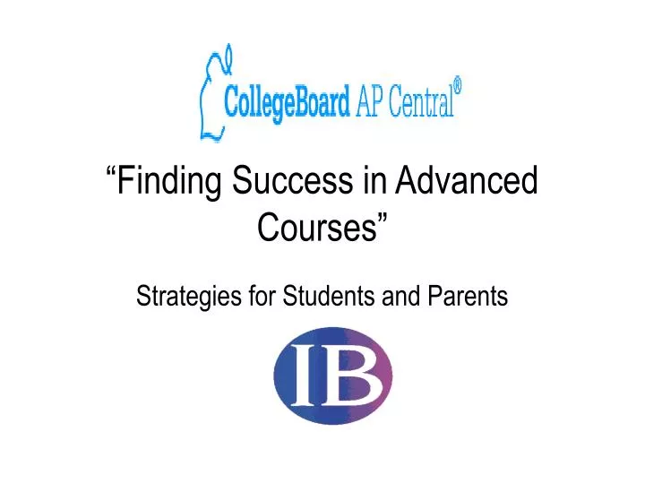 finding success in advanced courses