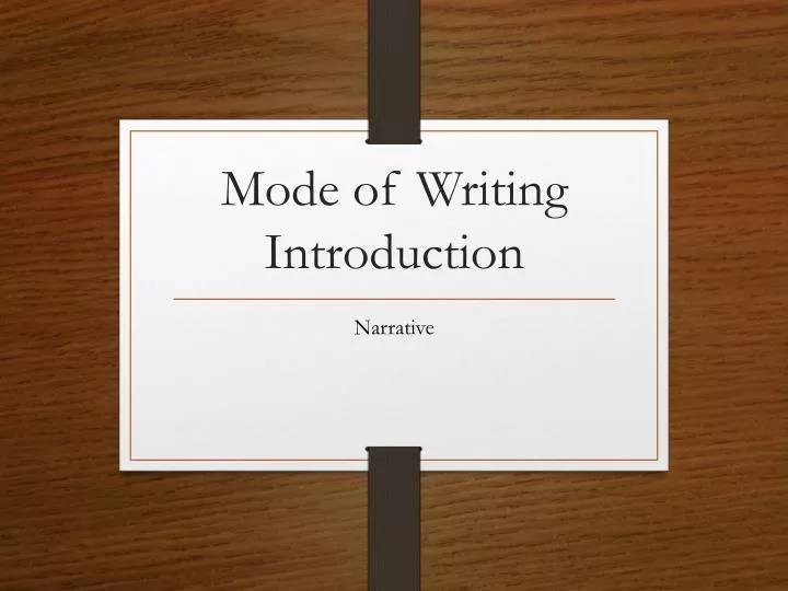 mode of writing introduction