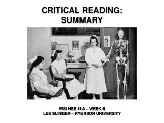 Critical Reading: Summary