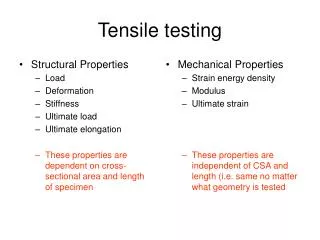 Tensile testing