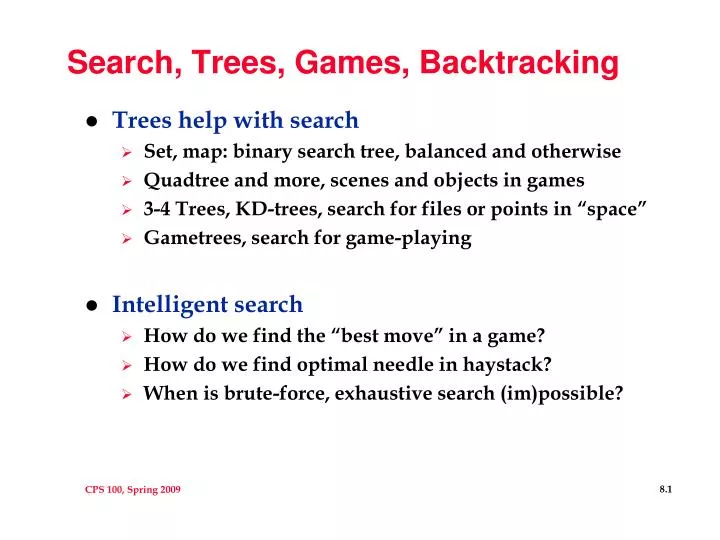 search trees games backtracking