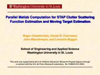 Parallel Matlab Computation for STAP Clutter Scattering