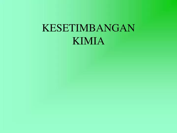 kesetimbangan kimia