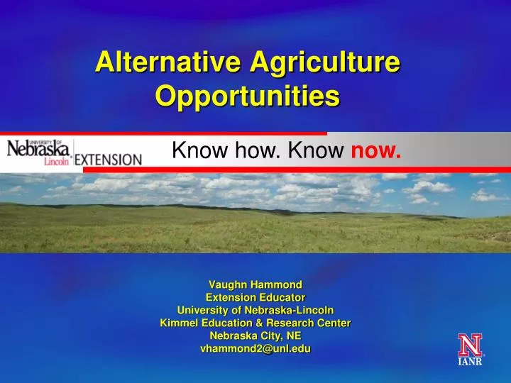 alternative agriculture opportunities