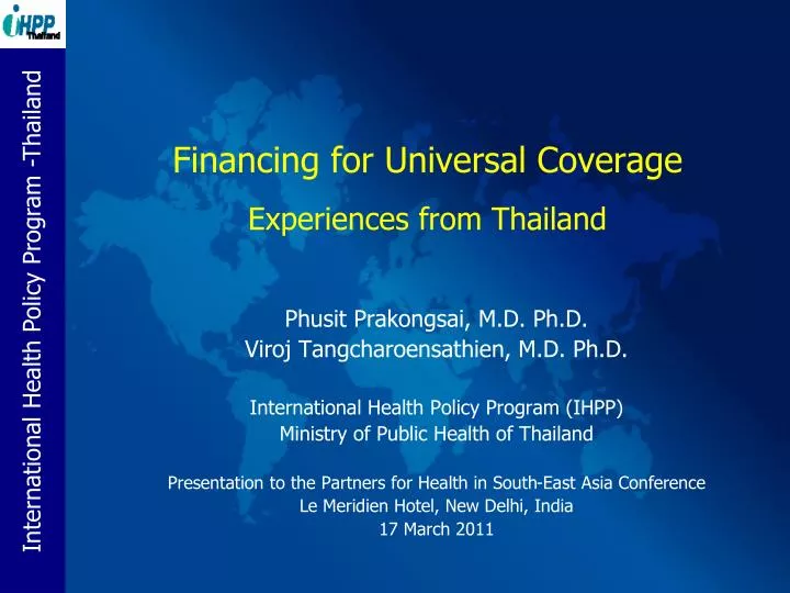 financing for universal coverage experiences from thailand