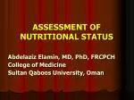 ASSESSMENT OF NUTRITIONAL STATUS - slide 1