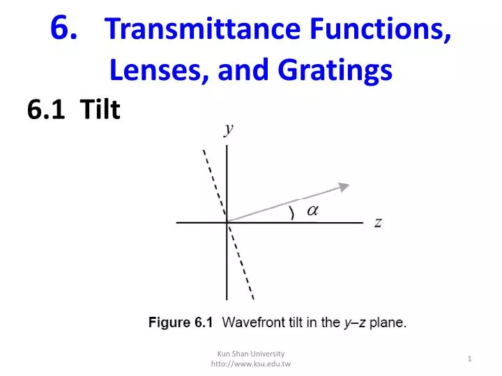 6 transmittance functions lenses and gratings