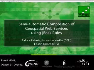 Semi-automatic Composition of Geospatial Web Services using JBoss Rules