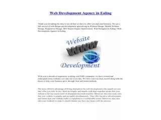 Web Development Agency in Ealing