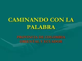 caminando con la palabra