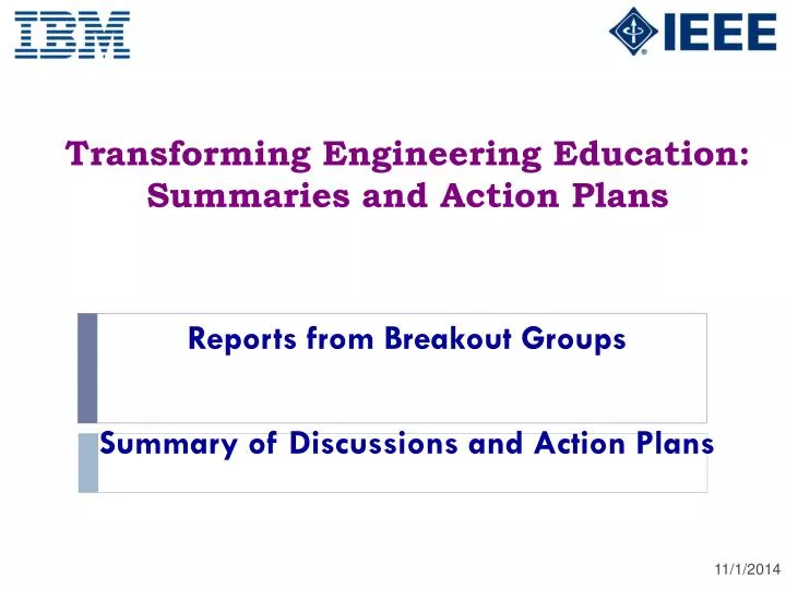 transforming engineering education summaries and action plans