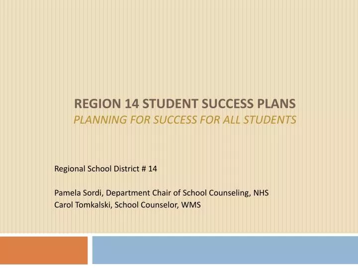 region 14 student success plans planning for success for all students