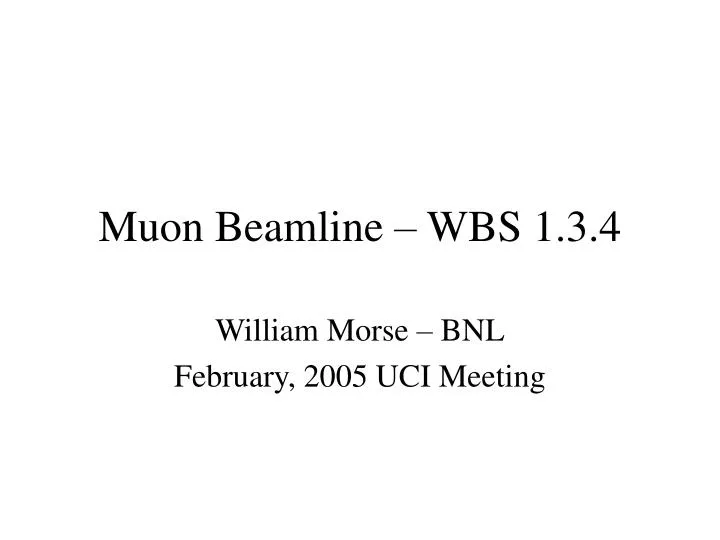 muon beamline wbs 1 3 4