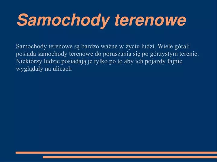 samochody terenowe