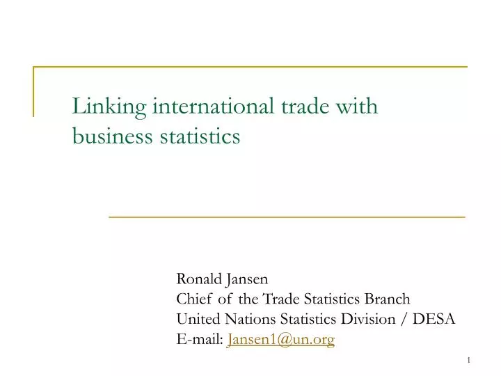 linking international trade with business statistics