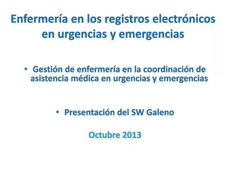 enfermer a en los registros electr nicos en urgencias y emergencias