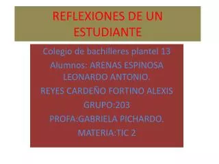 reflexiones de un estudiante