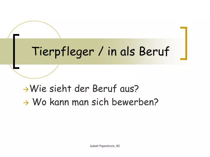 tierpfleger in als beruf
