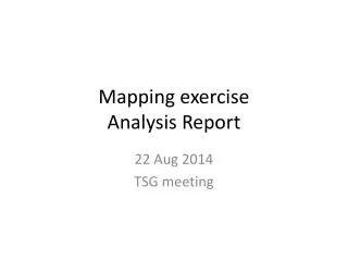 M apping exercise Analysis Report
