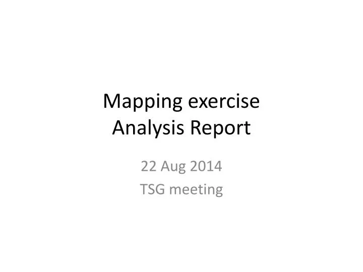 m apping exercise analysis report