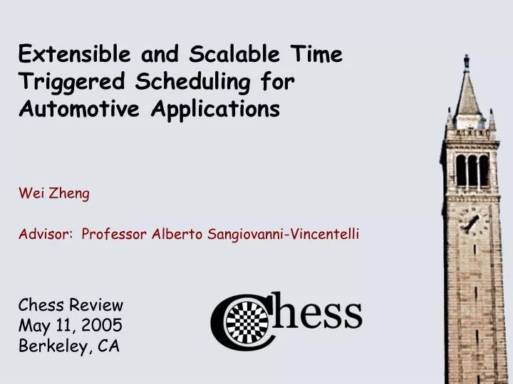 extensible and scalable time triggered scheduling f or automotive applications