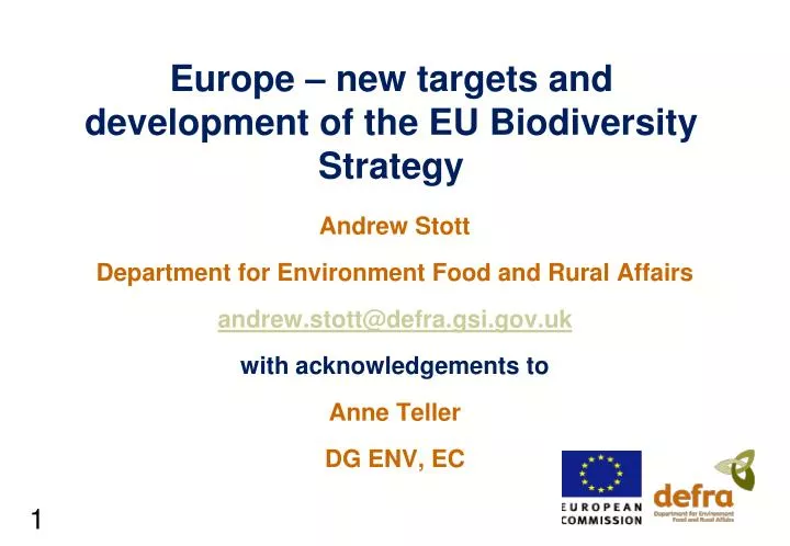 europe new targets and development of the eu biodiversity strategy