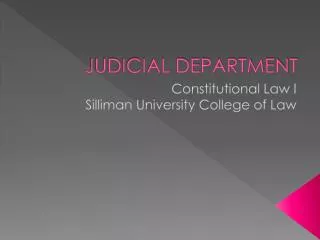 JUDICIAL DEPARTMENT