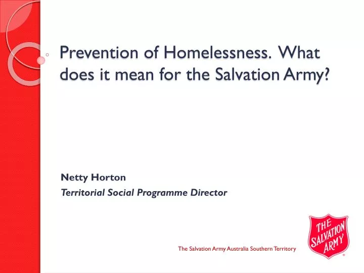 prevention of homelessness what does it mean for the salvation army