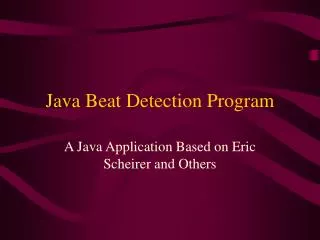 Java Beat Detection Program