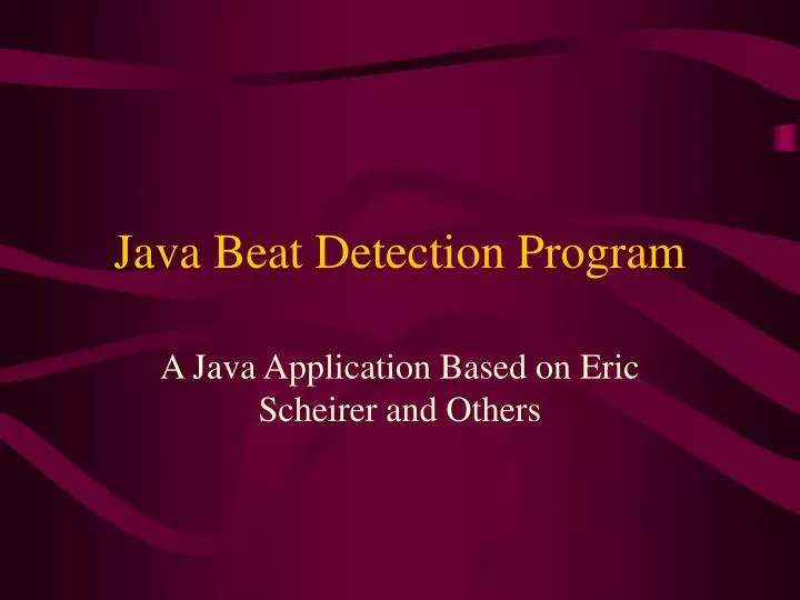 java beat detection program