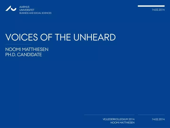 voices of the unheard