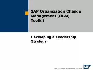 SAP Organization Change Management (OCM) Toolkit
