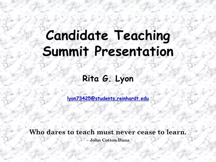 candidate teaching summit presentation