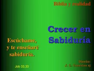 biblia y realidad crecer en sabidur a dise o j l caravias sj