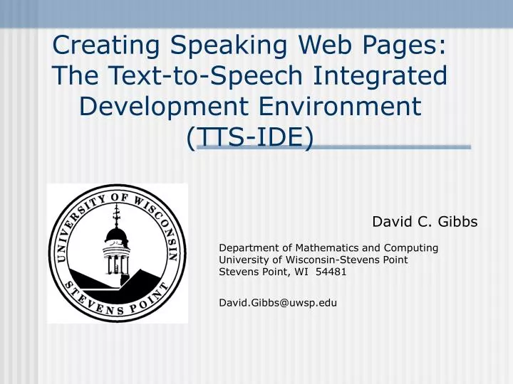 creating speaking web pages the text to speech integrated development environment tts ide