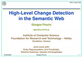 High-Level Change Detection in the Semantic Web