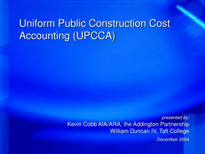 uniform public construction cost accounting upcca