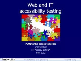 Web and IT accessibility testing