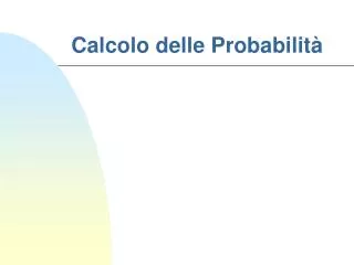 calcolo delle probabilit