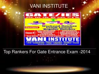 Vani Institute Top Rankers 2014-Vaniinstitute.com
