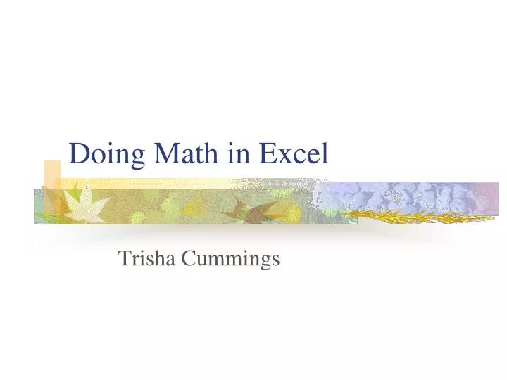 doing math in excel