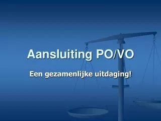 aansluiting po vo