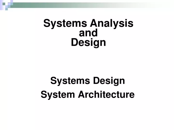 systems design system architecture