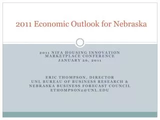 2011 Economic Outlook for Nebraska